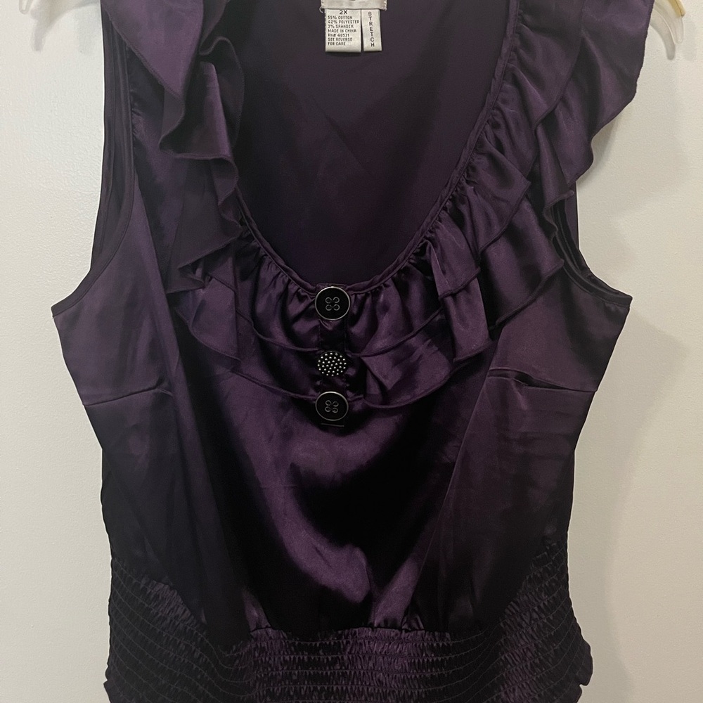 Elegant Purple Ruffled Women's Top